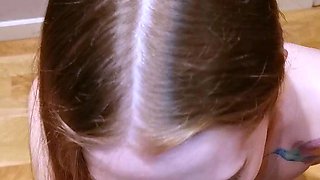 POV blowjob footjob handjob with Karla Kush eating cum