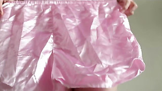 Indonesian Girl with Super Plump Bottom Tries Out New Satin Lingerie While Having Sex