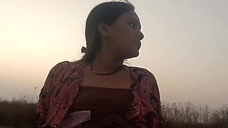 Jungle cowgirl getting down and dirty while riding with pleasure