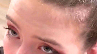 Ritzy Rain Walked on Leash Drooling with a Ball Gag in Her Mouth Before She Fucked Deep in Her Throat