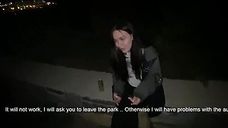 Big ass girl gets fucked at night in public POV