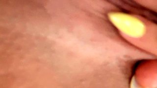 Brunette and her toys have close up masturbation sex