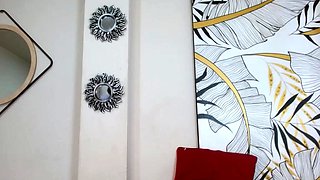 Cute curly brunette solo webcam masturbation