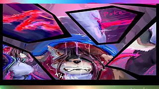 Unshaved comic character gets inflated with cum in a wild internal assfuck scene