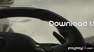 Hispanic teenager and exciting BFFs get some money