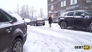 Debt4k. collector luvs tender throat and Shaved Pussy of lovely debtor