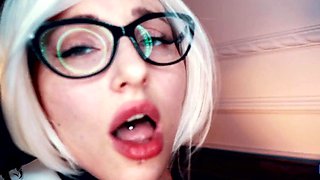 Amateur Blonde Blowjob handjob and cumshot