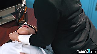 Lesbian teacher punishing a teenage student