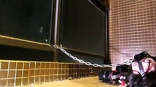 The Mask Man Femboy Puppy Balcony Training Steel Hook Gag