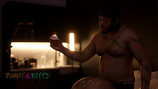 Ebony Slut Kittylove Blindfolded, Tied, and Fucked Over and Over