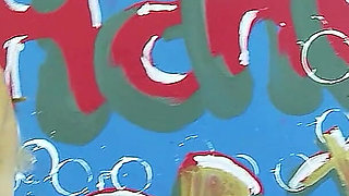 Lesbian Group Sex in Car Wash with Toys and Big Tits