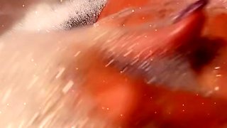 Australian brunette amateurs pussy showering