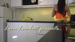 Hot Real College Girl Petite Beauty in a College Uniform Mini Skirt Takes Her Panties off to Show Her Tight Shaved Pussy