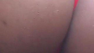 Teasing in Sexy Read Outhfit Rubbing My Pussy Peeing Outdoors