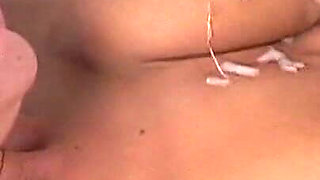 18 Year Old Beautiful Brunette Does Best Handjob with Squirting on Tits