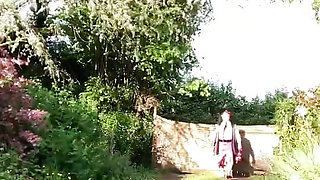 In an outfit with a little pink skirt for an evening.