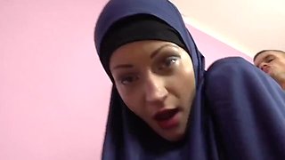 Horny Big-Ass Arab Shemale Caught Masturbating to Porn with Explosive Cumshot and Massive