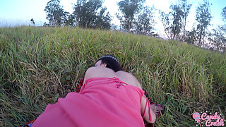 Petite Teen Riding a BBC Outdoors