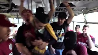 Bus conductor Czech slut in bus gangbang orgy with cumshots