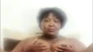 African Big Mature Aunty plays with me