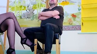 Hot young ebony fucks old man