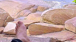 Handjob Surprise Ejaculation on the Beach