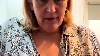 Big Boobed Blonde Masturbates With A Dildo In The Bathroom