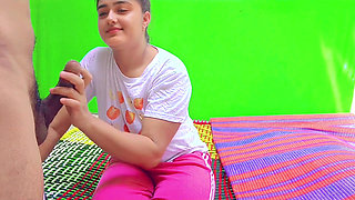 Omg! Fucked Her Hard at outdoor, step sisy watching Sexy videos on mobile