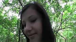 Innocent young woman fucked in the bushes
