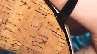 Wedge Sandals Shoesjob, Footjob and Handjob