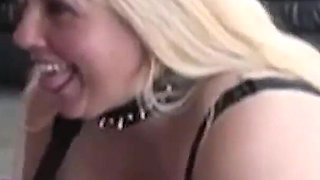 Very Thicc Blonde Slave Pleasures Her Master with a Blowjob and Her Body