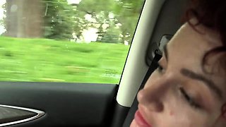Brunette Flashing Her Titties And Pussy Outdoors In Public