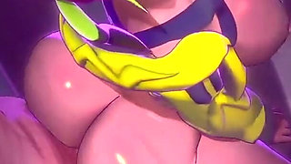 Thicc Big Breast Fat Ass Colorful Slut Gets Hard Backshots with Creampie