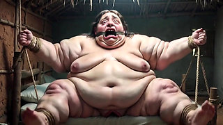 Desperate SSBBW in Rope Bondage - Dripping Fat Wide Pussy