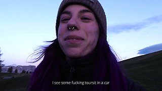 Amateur super sexy teen busty brunette in action