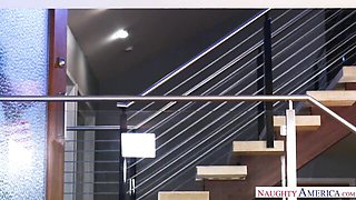 Naughty America featuring Seth Gamble and Ana Foxxx's blowjob action