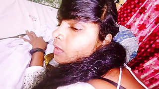 Indian black saree housewife cheating husband fucking husband's father Telugu dirty talks.