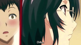 Hot nerdy girl in a swimsuit gets fucked doggystyle by her boyfriend who thrusts his cock in her tight ass - hentai