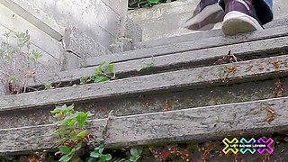Pissing Like a Fountain on the School Stairs