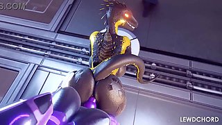 Lizard Fucked by Futa Lovemaking Robot