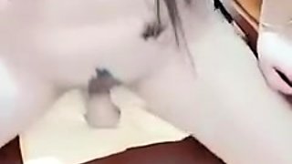 Kinky Tattooed Asian Toying Pussy on Webcam - big natural