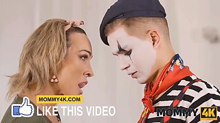 Karina Fox, the hot Russian cougar, craves a sweaty cock on her mature couch