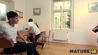 Mature Redhead MILF Principal Fucks Student Hardcore - Big Tits Teacher Seduction