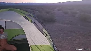 Hot MILF Simone Steele Squirts Hard in Desert Camping Adventure
