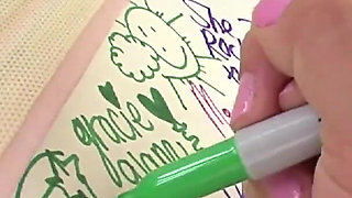 Hot brunette Gracie Glam POV facial blowjob