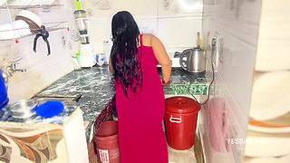 Blindfolded Hot Indian Wife Kitchen Sex with Husband Hardcore Blindfold Fucking Hindi Video