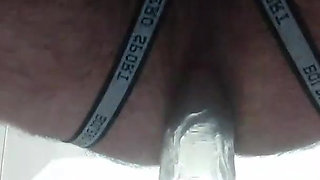 I fuck my tight ass with a huge dildo all the way up in the foreground
