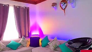 Chubby big tits shemale jerking her big cock