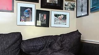 Big Tits Tranny Jerking her Big Hard Cock