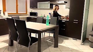 Skinny Hot Blonde Fucked On Kitchen Table Home Sex